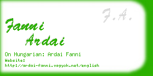 fanni ardai business card